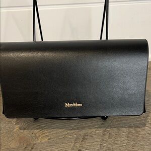 New MAX MARA Black Leather Glasses Case
